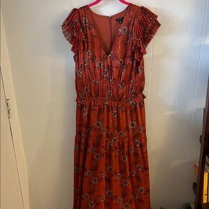 NWT Ann Taylor Rust Floral Maxi Dress